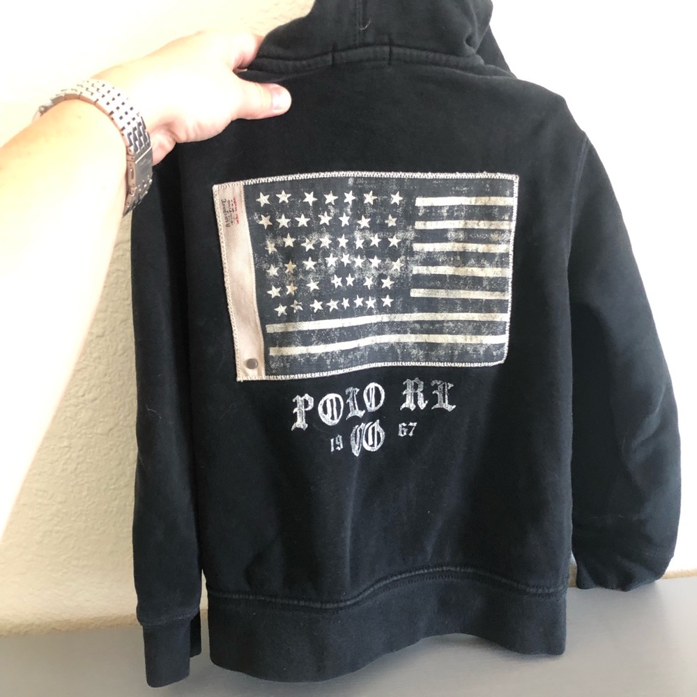 Black super cool polo hoodie 4t